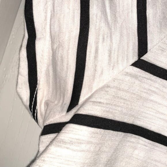 Time And Tru White & Black Striped Short Sleeve T-Shirt XXL 50% Cotton 50% Polye - Picture 4 of 7